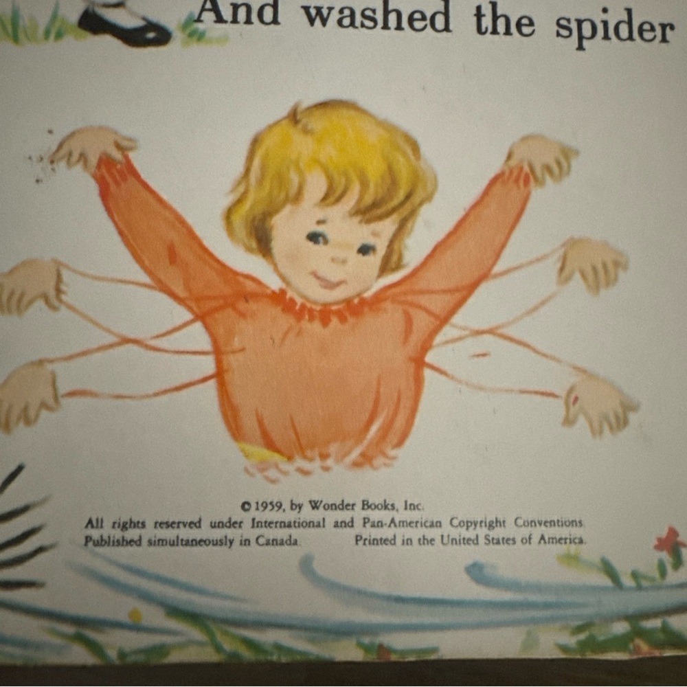 Baby's Finger Games Sturdi-Board Book by WONDER 5501‎ Yellow Spiral Binding 1959 - Picture 6 of 9